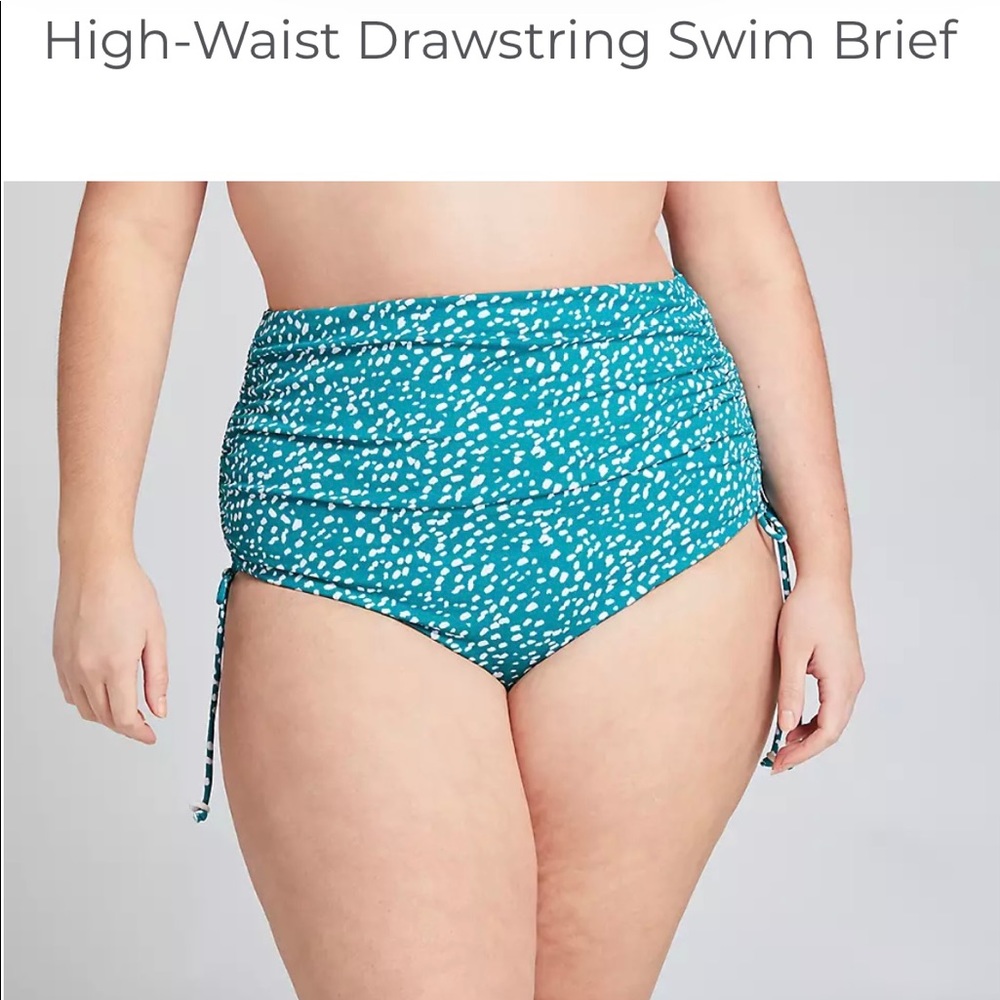 High waisted floral swim brief